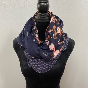 Loft Infinity Scarf Navy Multi Print